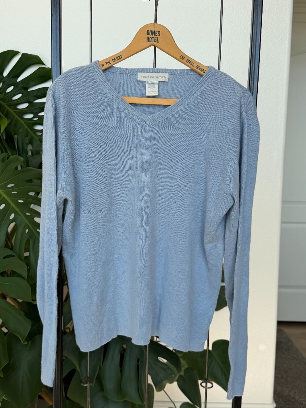 Vintage Baby Blue V-Neck Sweater